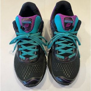 Brooks Ghost 9 Black Purple Lace Up  Running Sneakers Shoes Women's Size 7.5